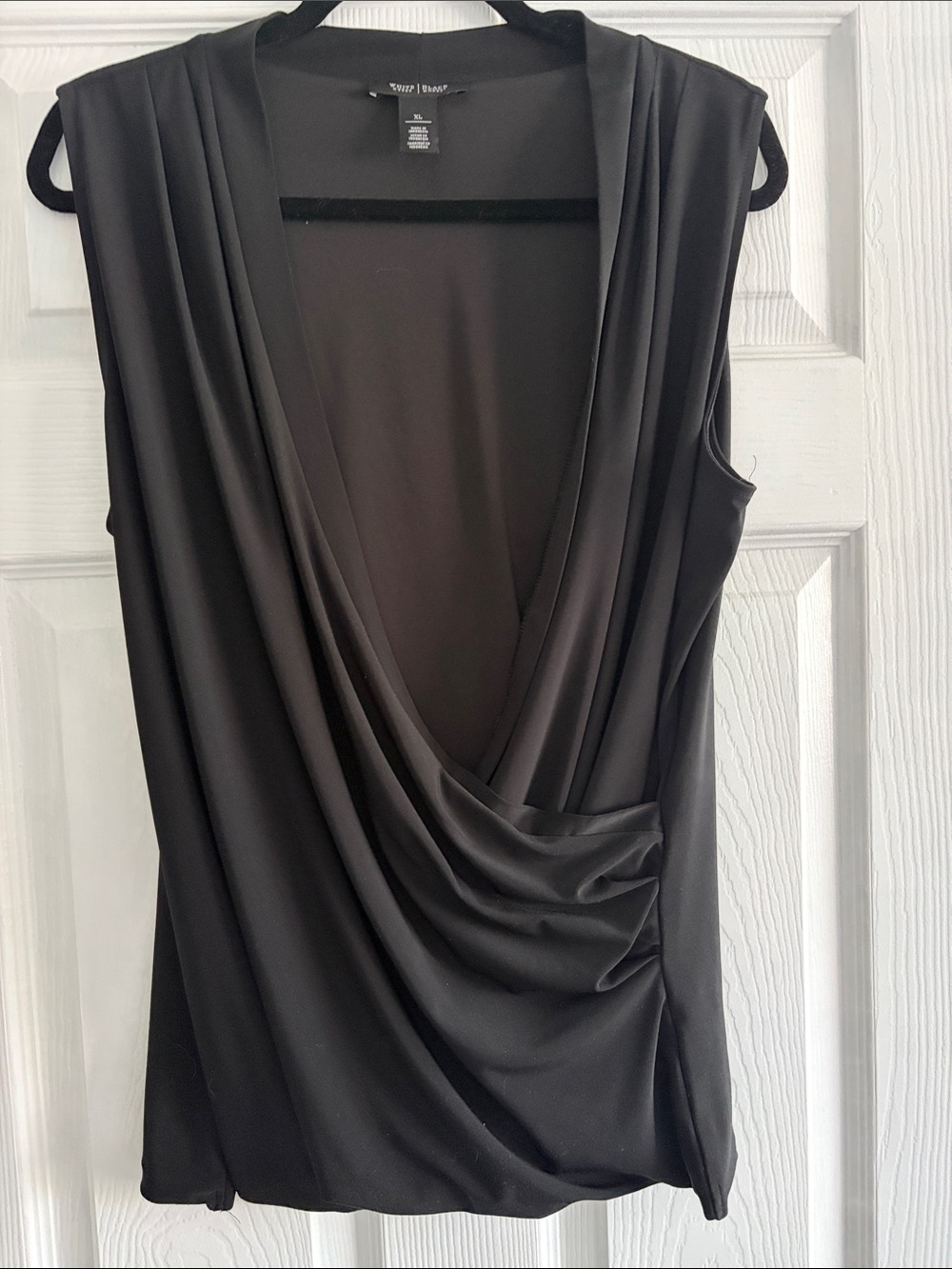 LIKE NEW White House Black Market Draped Cross Body Sleeveless Top XL
